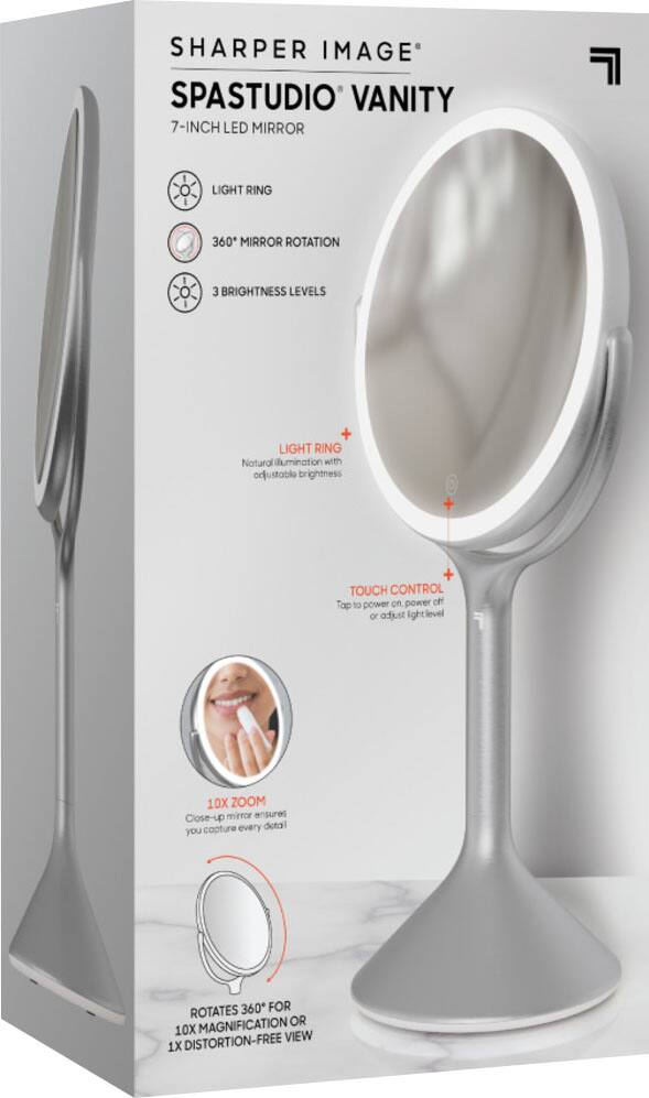 Alt View 14. Sharper Image - SpaStudio Vanity 7-Inch LED Mirror - Silver.