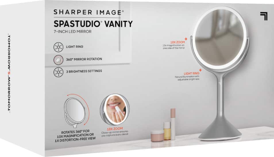 Alt View 15. Sharper Image - SpaStudio Vanity 7-Inch LED Mirror - Silver.