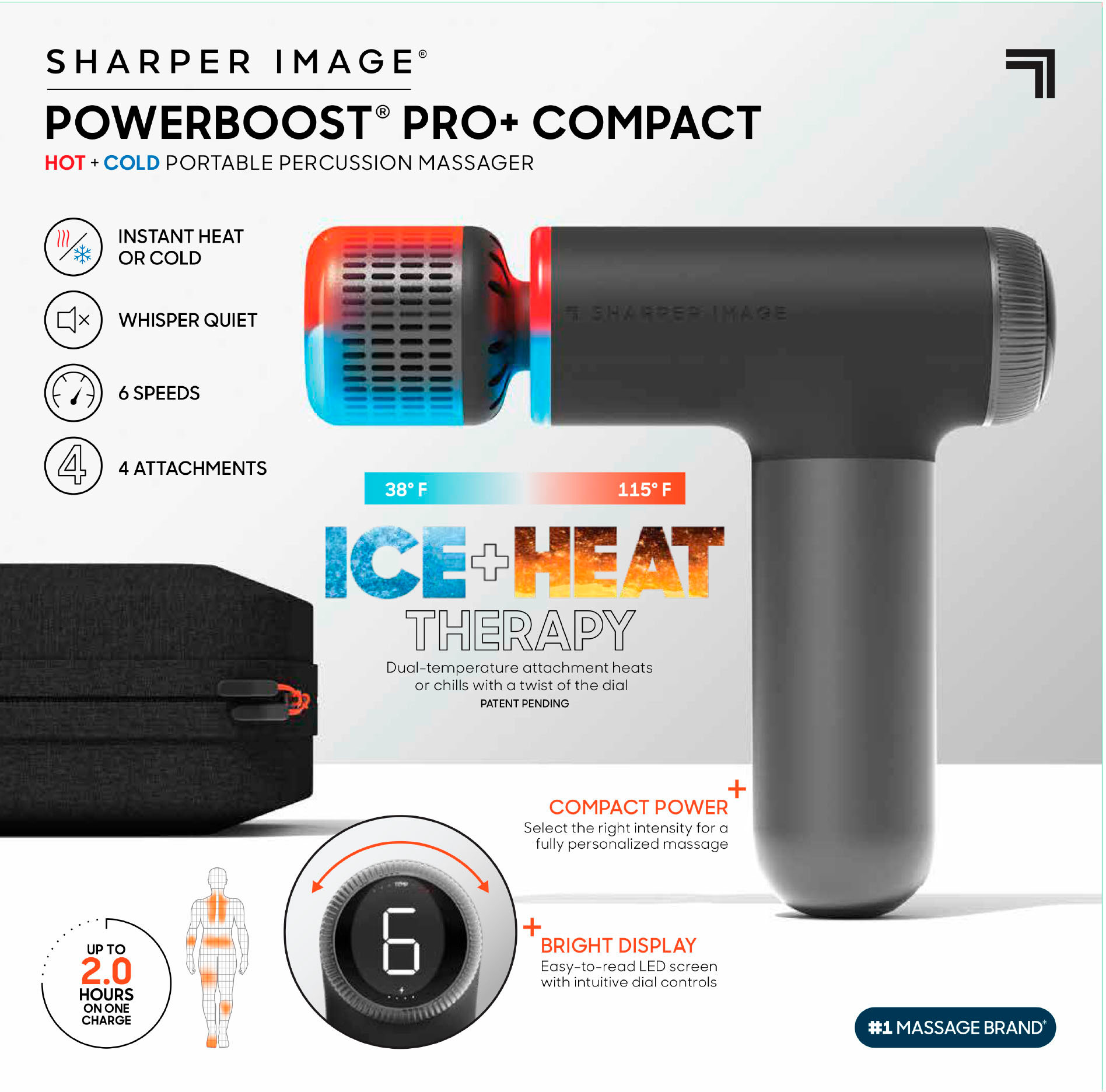 Sharper Image Black Powerful Mini Handheld Compact Massager with Light-Up  Glow Nods - Next-Level Portable Relaxation 