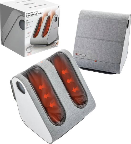 Sharper Image Shiatsu Foot and Calf Massager Gray 1013248 Best Buy