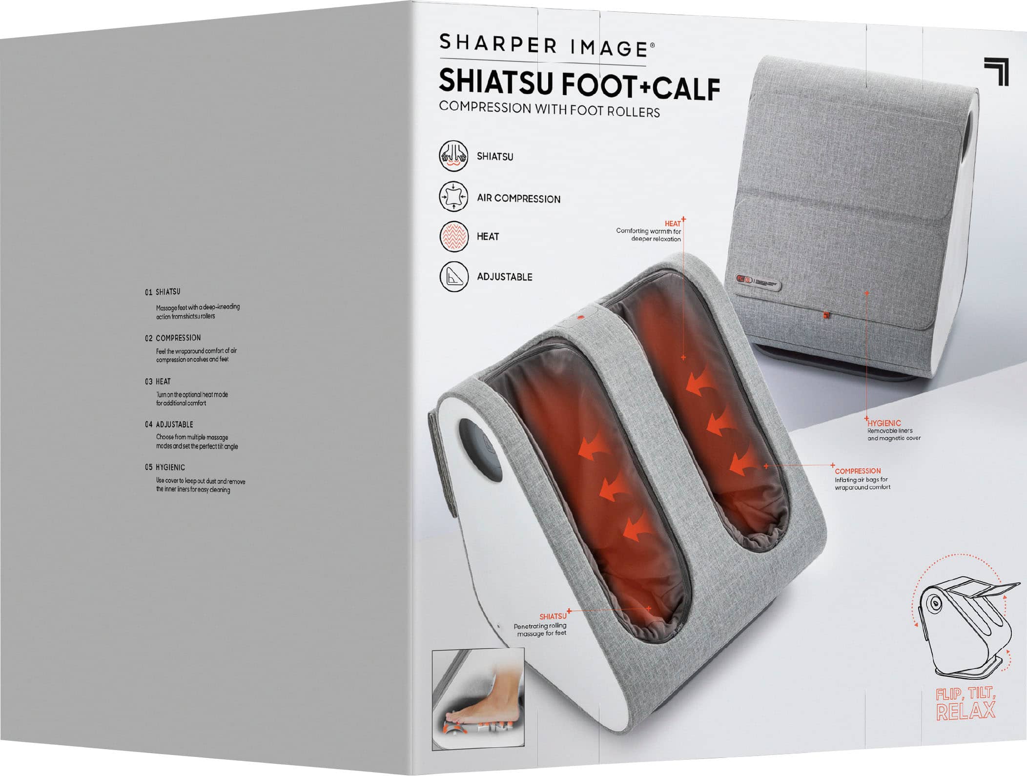 Alt View 17. Sharper Image - Shiatsu Foot and Calf Massager - White.