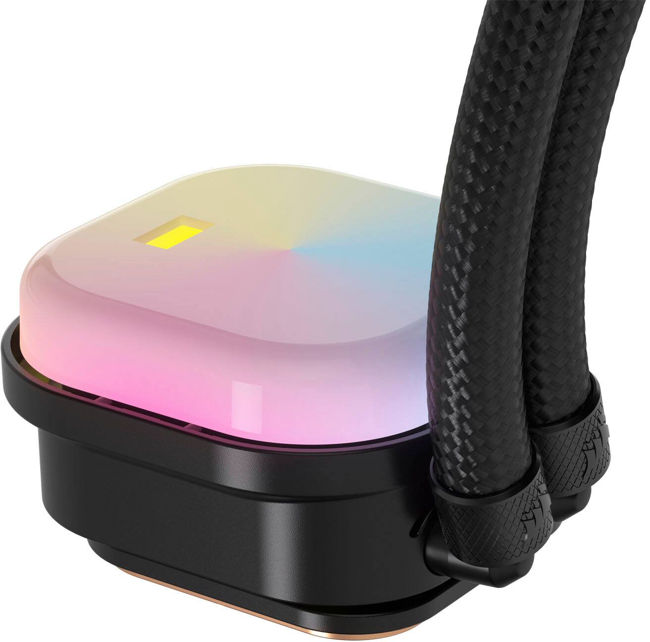 Alt View 18. CORSAIR - iCUE LINK H100i RGB Liquid CPU Cooler with QX120 RGB fans - Black.