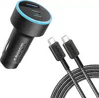 Anker - 335 67W Car Charger Bundle - Black - Front_Zoom