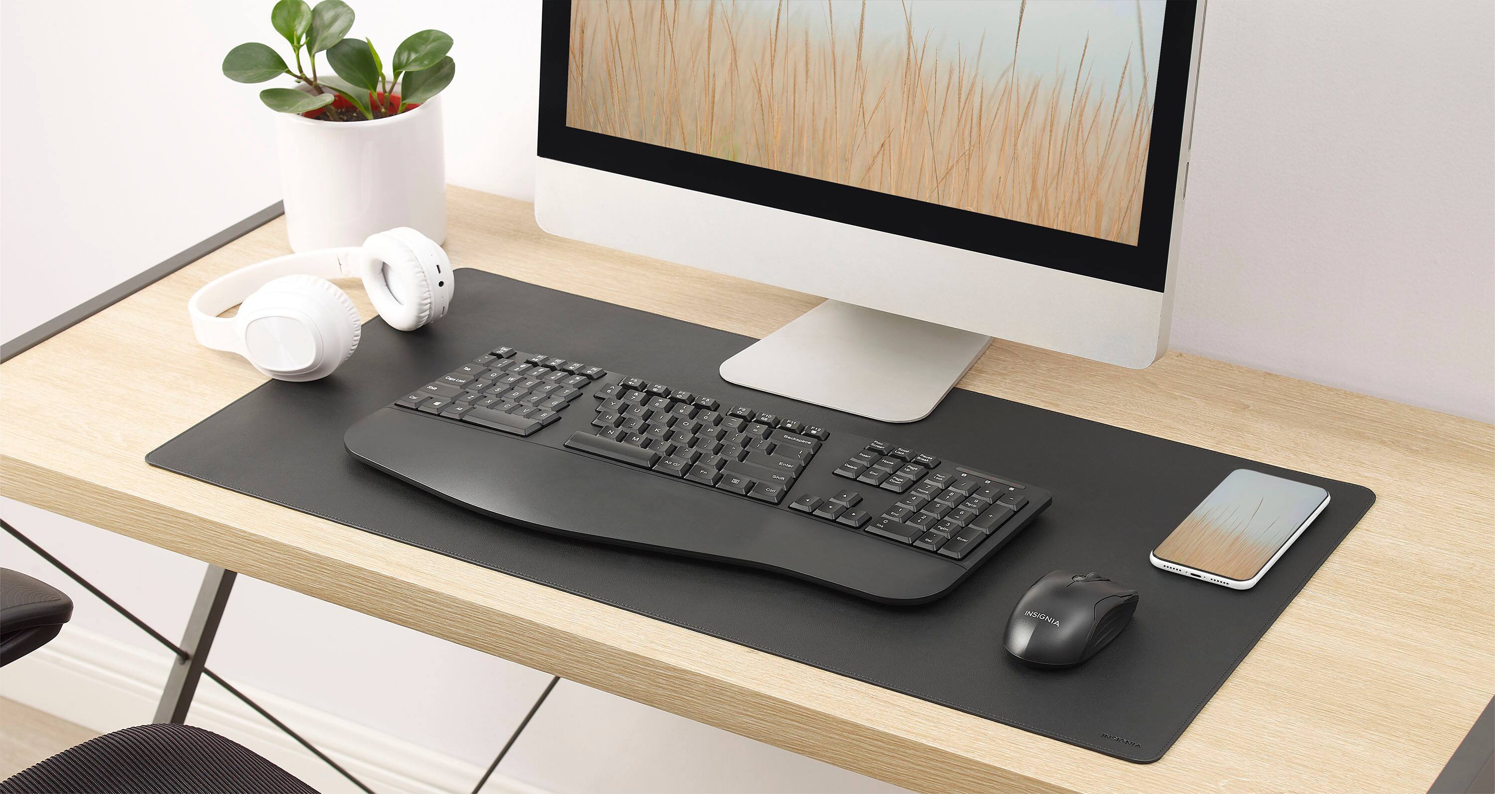 Alt View 13. Insignia™ - Full-Size Wireless Ergonomic Membrane Keyboard - Black.