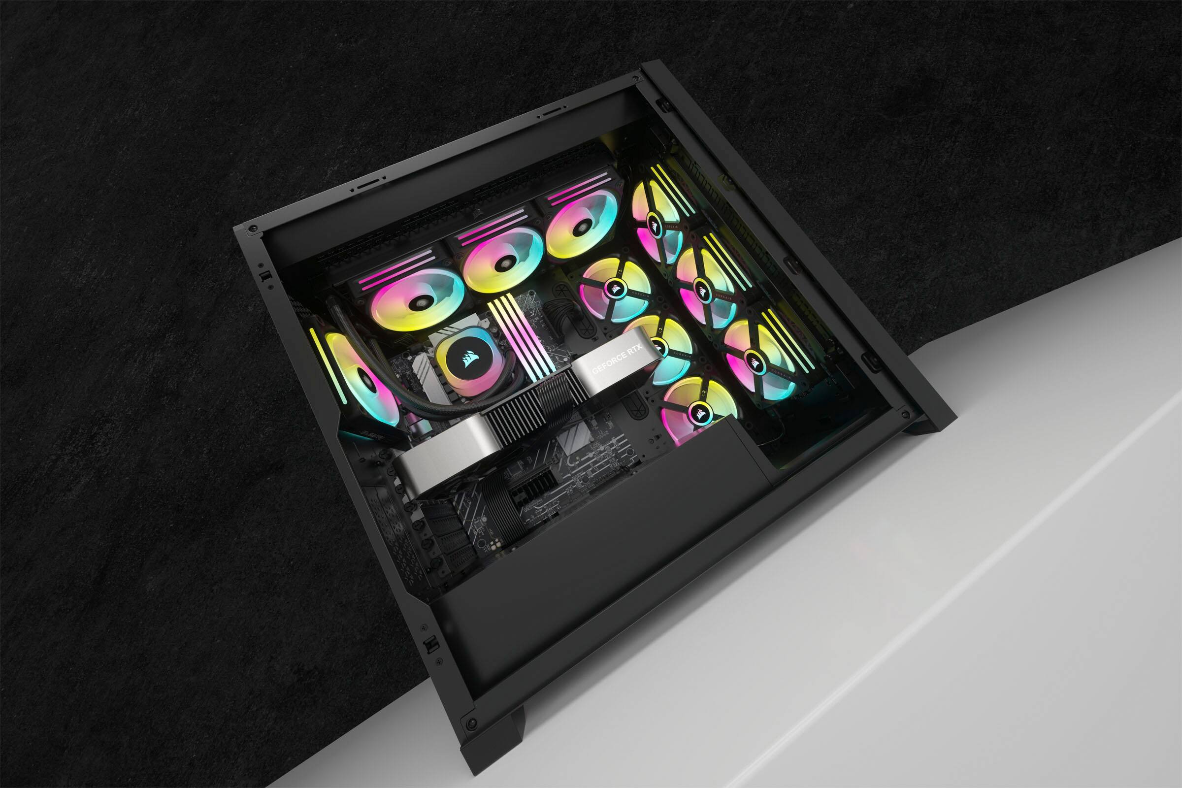 Alt View 23. CORSAIR - iCUE LINK H150i RGB Liquid CPU Cooler with QX120 - Black.