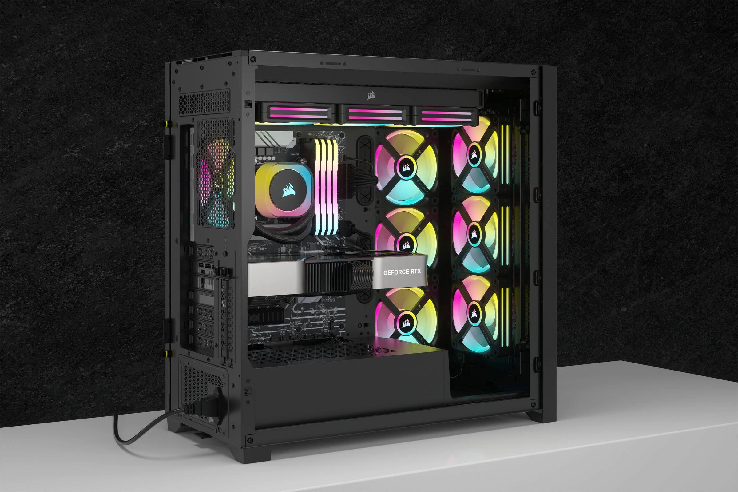 Alt View 25. CORSAIR - iCUE LINK H150i RGB Liquid CPU Cooler with QX120 - Black.