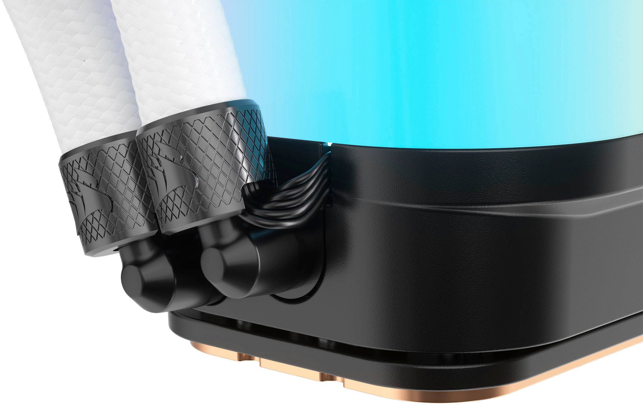 Alt View 17. CORSAIR - iCUE LINK H100i RGB Liquid CPU Cooler with QX120 RGB fans - White.