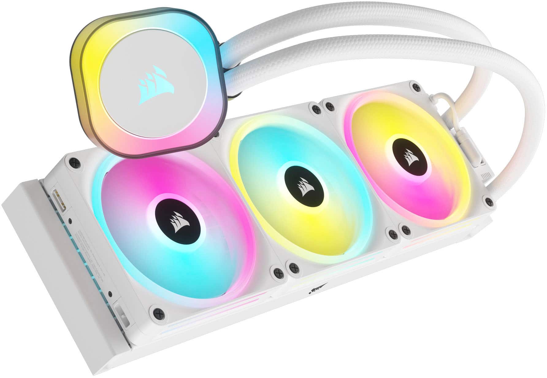Alt View 13. CORSAIR - iCUE LINK H150i RGB Liquid CPU Cooler with QX120 RGB fans - White.