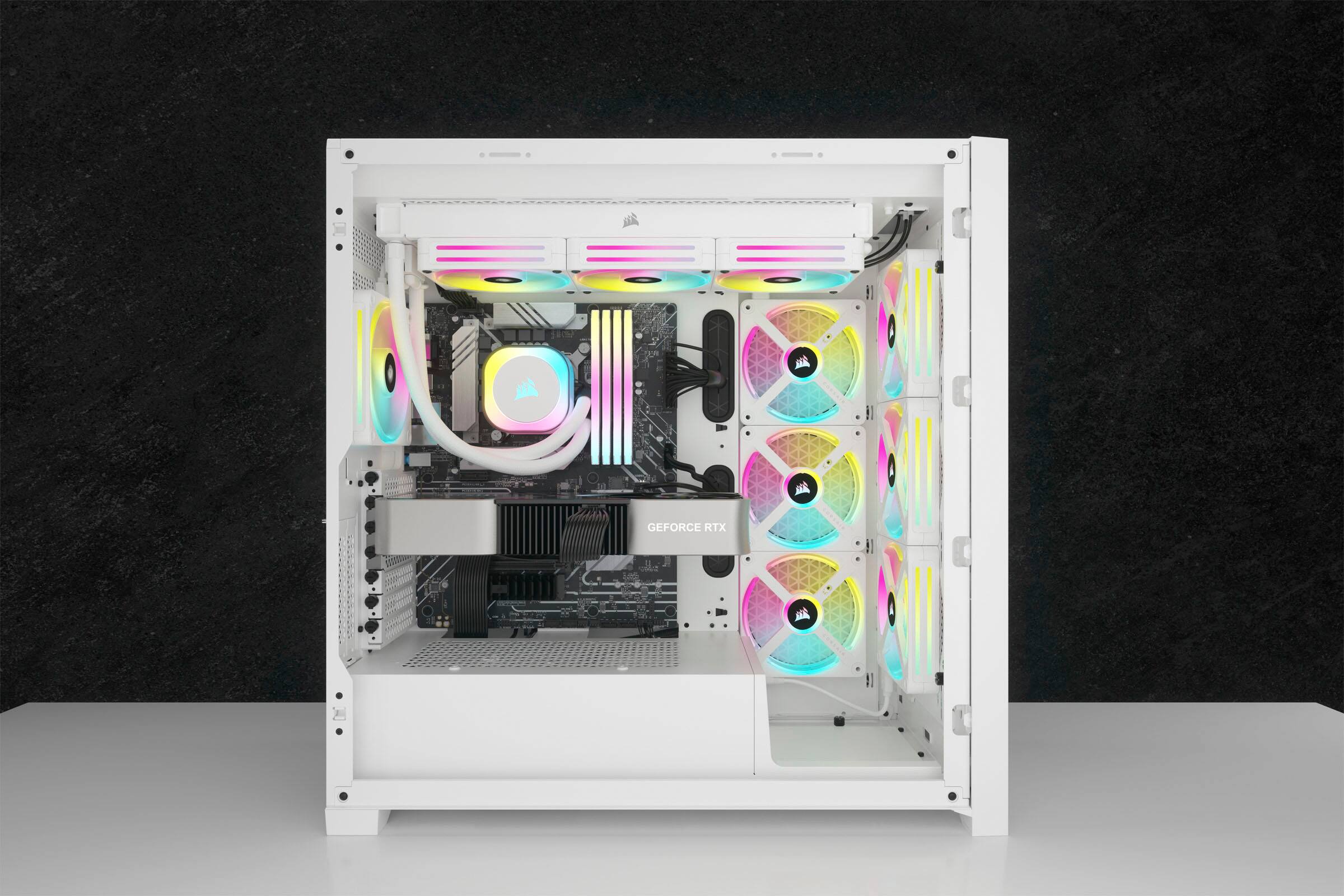 Alt View 25. CORSAIR - iCUE LINK H150i RGB Liquid CPU Cooler with QX120 RGB fans - White.