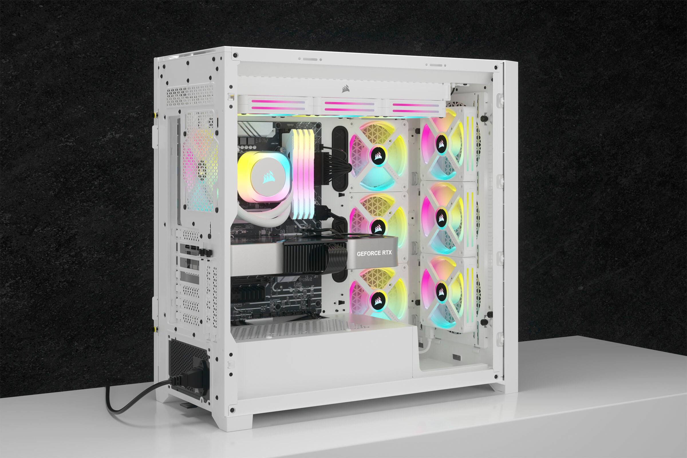 Alt View 27. CORSAIR - iCUE LINK H150i RGB Liquid CPU Cooler with QX120 RGB fans - White.