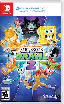 Front. GameMill Entertainment - Nickelodeon All Star Brawl 2-Code in Box. - E10+ (Everyone 10+)