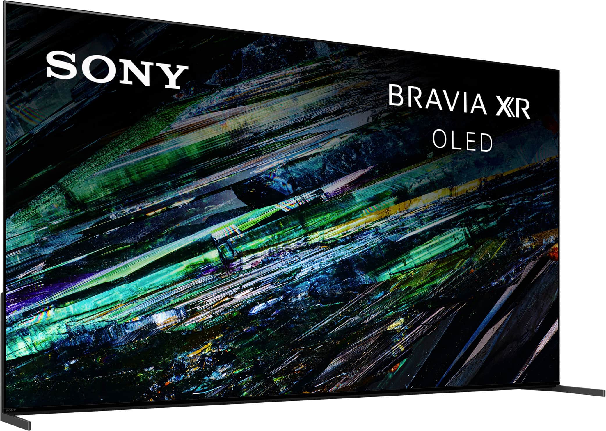 Angle. Sony - 77" class BRAVIA XR A95L OLED 4K UHD Smart Google TV - Black.
