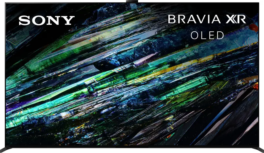 Front. Sony - 77" class BRAVIA XR A95L OLED 4K UHD Smart Google TV - Black.