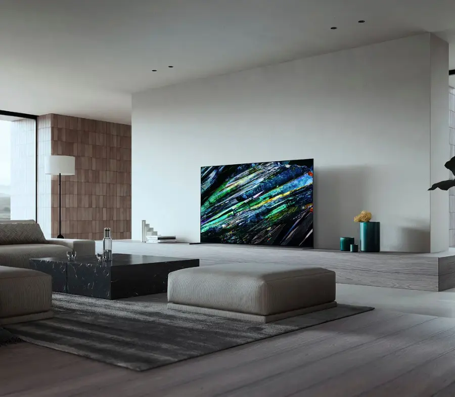 Alt View 17. Sony - 77" class BRAVIA XR A95L OLED 4K UHD Smart Google TV - Black.