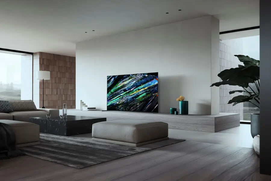 Alt View 18. Sony - 77" class BRAVIA XR A95L OLED 4K UHD Smart Google TV - Black.