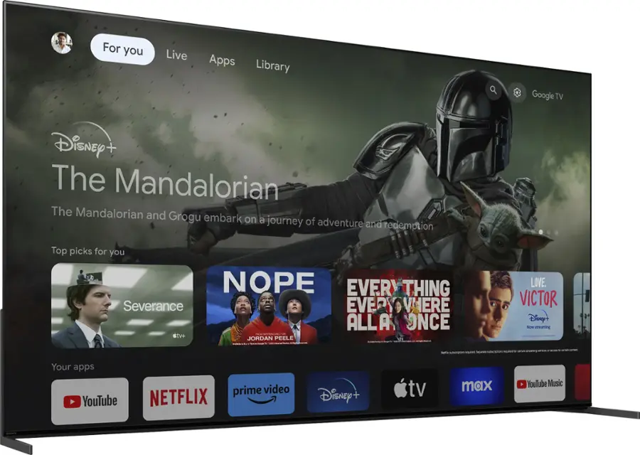 Alt View 23. Sony - 77" class BRAVIA XR A95L OLED 4K UHD Smart Google TV - Black.