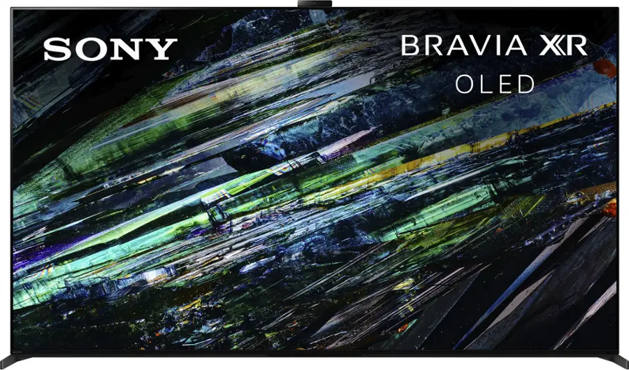 Front. Sony - 55" class BRAVIA XR A95L OLED 4K UHD Smart Google TV - Black.