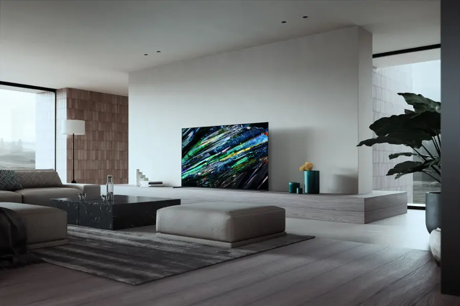 Alt View 18. Sony - 55" class BRAVIA XR A95L OLED 4K UHD Smart Google TV - Black.