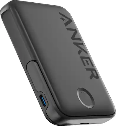 Front. Anker - MagGo Battery (5000mAh, 7.5W, Stand) - Black.