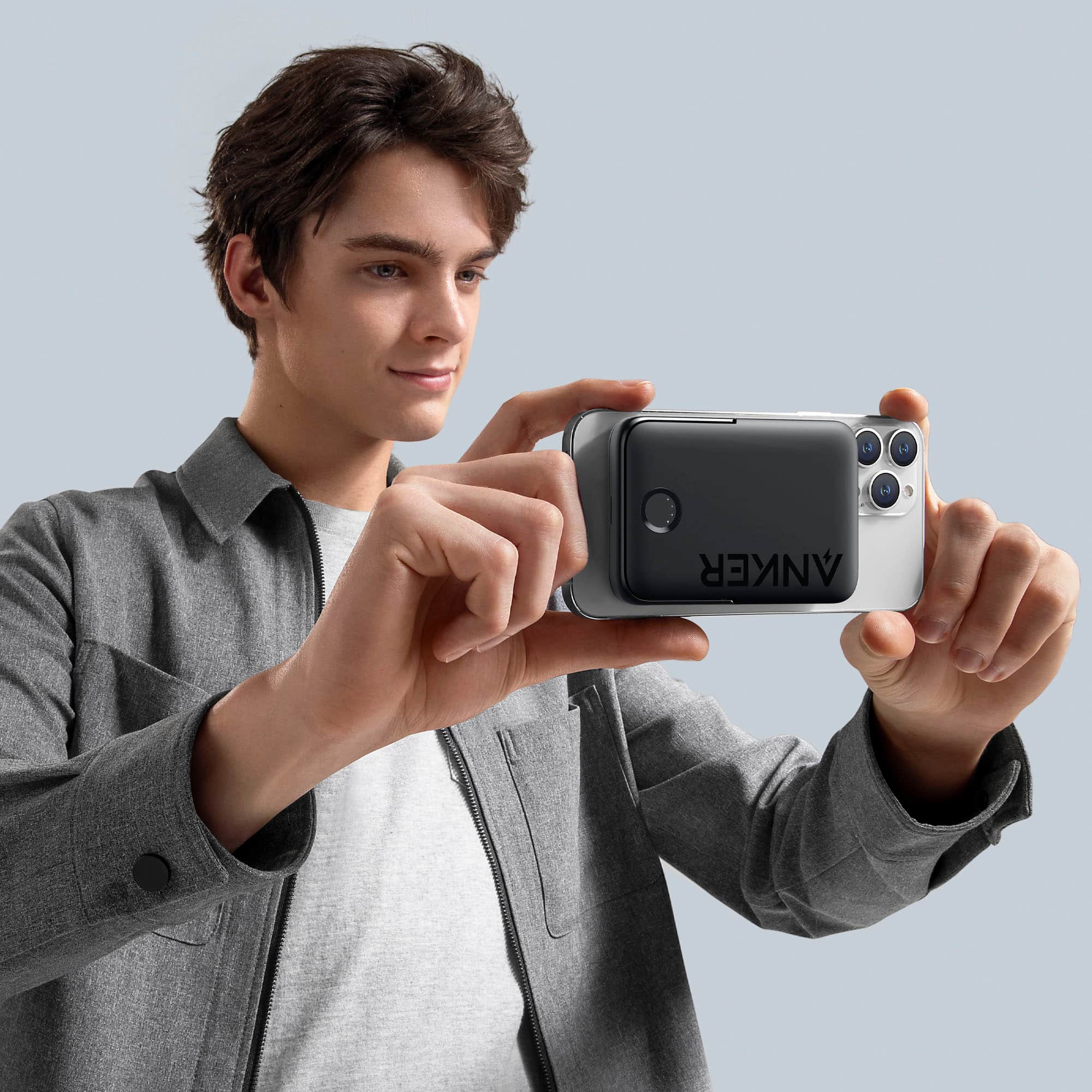 Alt View 12. Anker - MagGo Battery (5000mAh, 7.5W, Stand) - Black.