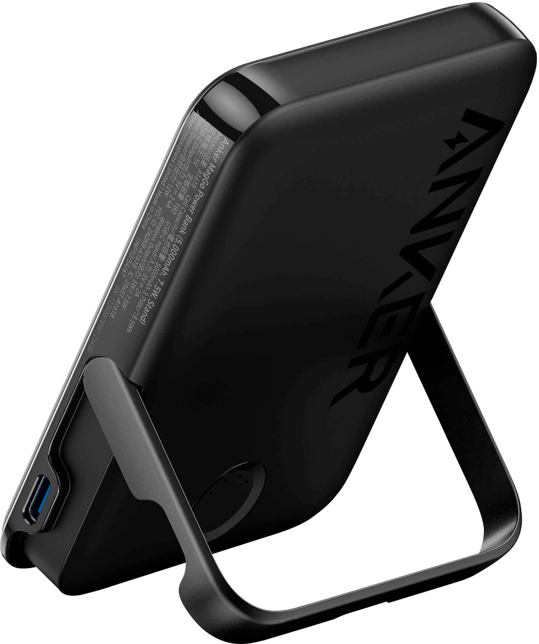 Alt View 1. Anker - MagGo Battery (5000mAh, 7.5W, Stand) - Black.
