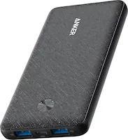 Anker - Power Bank(10000mAh, 20W, 3-Port) - Black - Front_Zoom