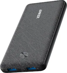 Anker - Power Bank(10000mAh, 20W, 3-Port) - Black - Front_Zoom