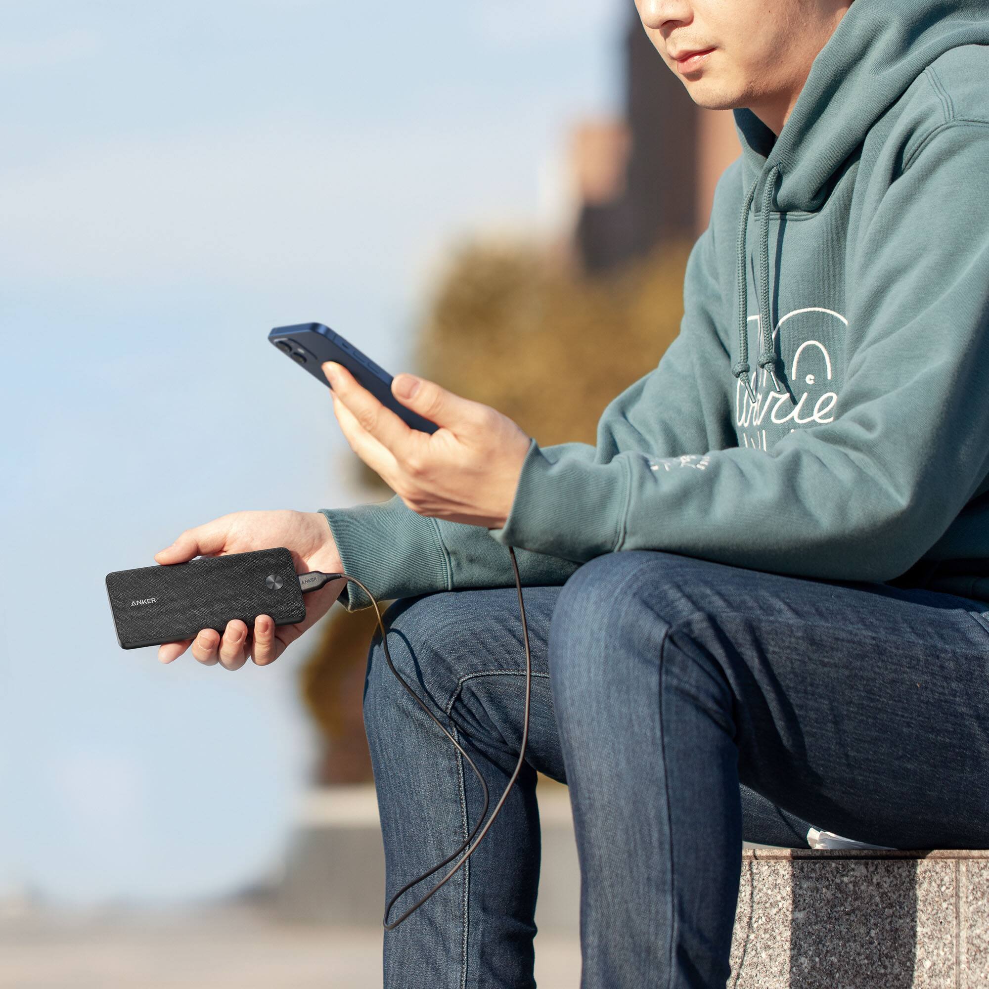 Alt View 11. Anker - Power Bank(10000mAh, 20W, 3-Port) - Black.