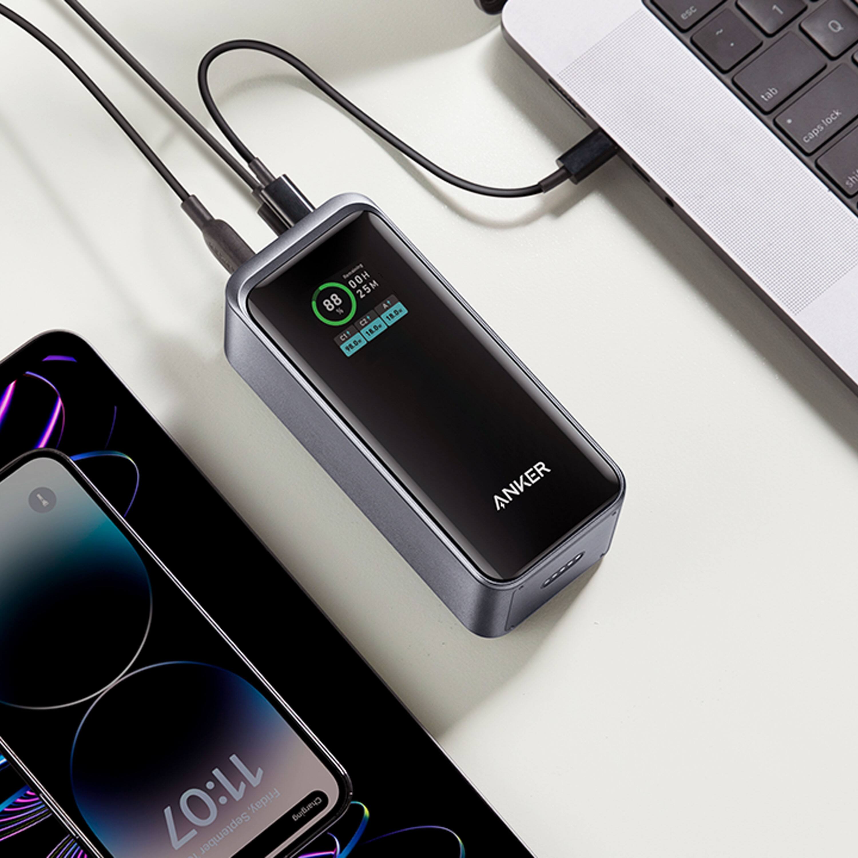 Alt View 13. Anker - Power Bank (20000mAh, 200W, 3-Port) - Black.