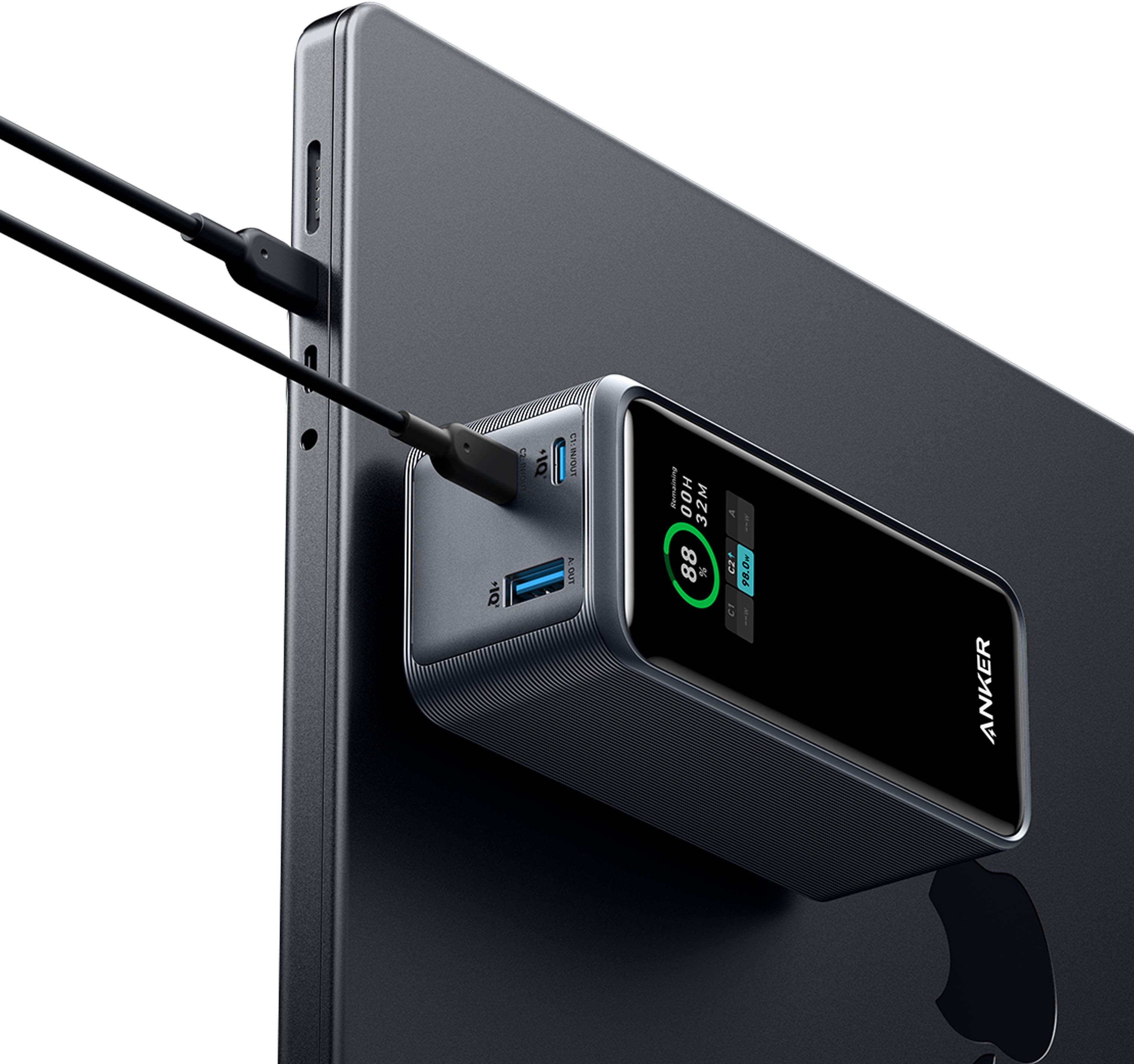 Alt View 3. Anker - Power Bank (20000mAh, 200W, 3-Port) - Black.