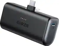 Anker - Nano Power Bank with Built-in Foldable USB-C Connector - Black - Front_Zoom