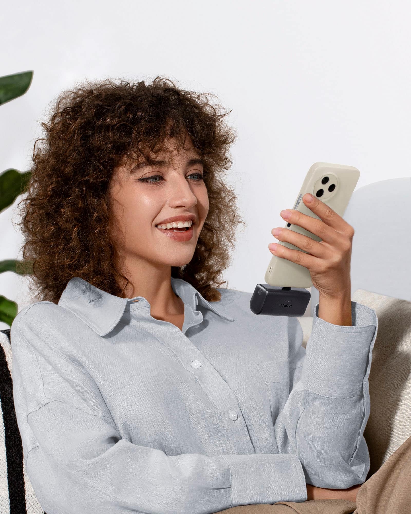 Alt View 3. Anker - Nano Power Bank with Built-in Foldable USB-C Connector - Black.