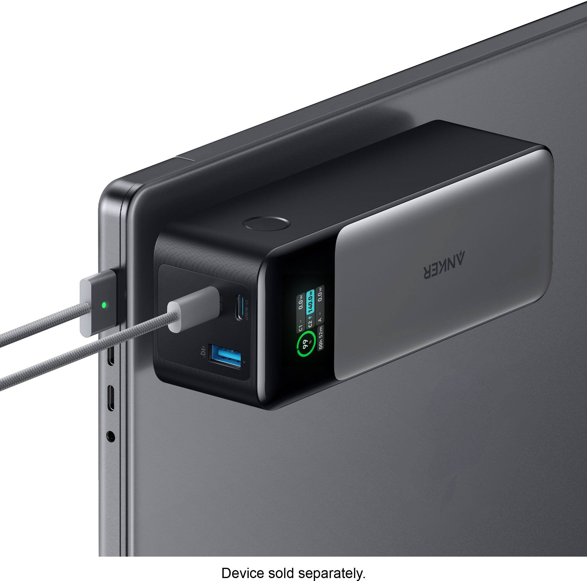 Alt View 1. Anker - Power Bank (24000mAh, 140W, 3-Port) - Black.