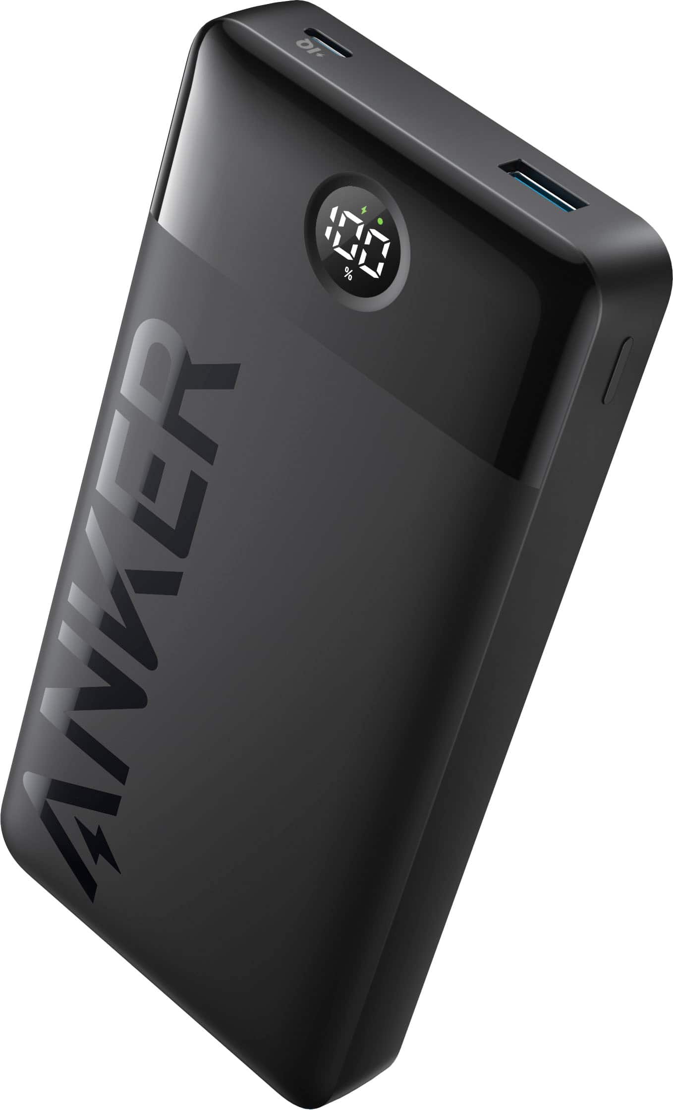 Front. Anker - Power Bank (20,000mAh, 15W, 2-Port) - Black.