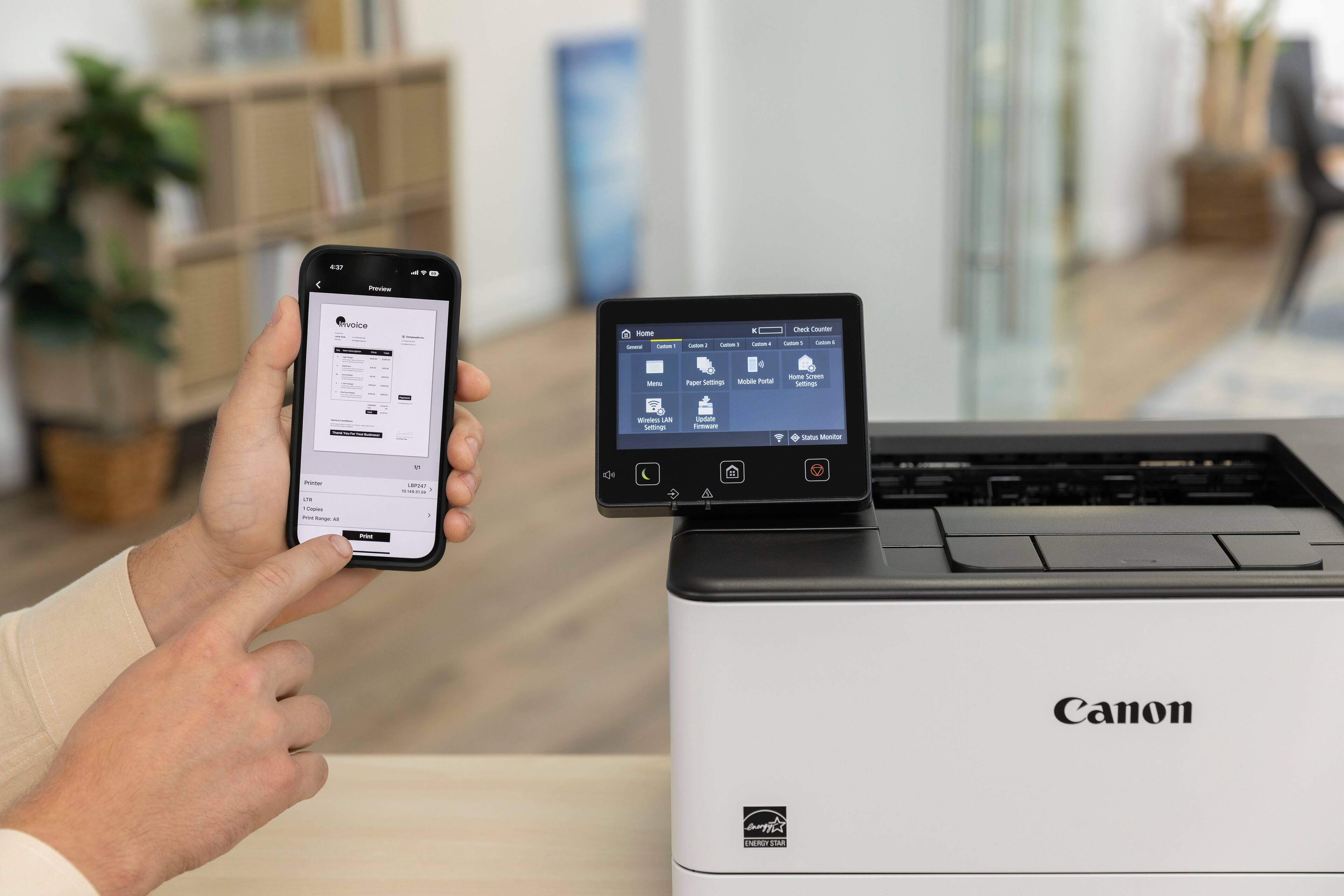 Alt View 31. Canon - imageCLASS LBP247dw Wireless Black-and-White Laser Printer - White.