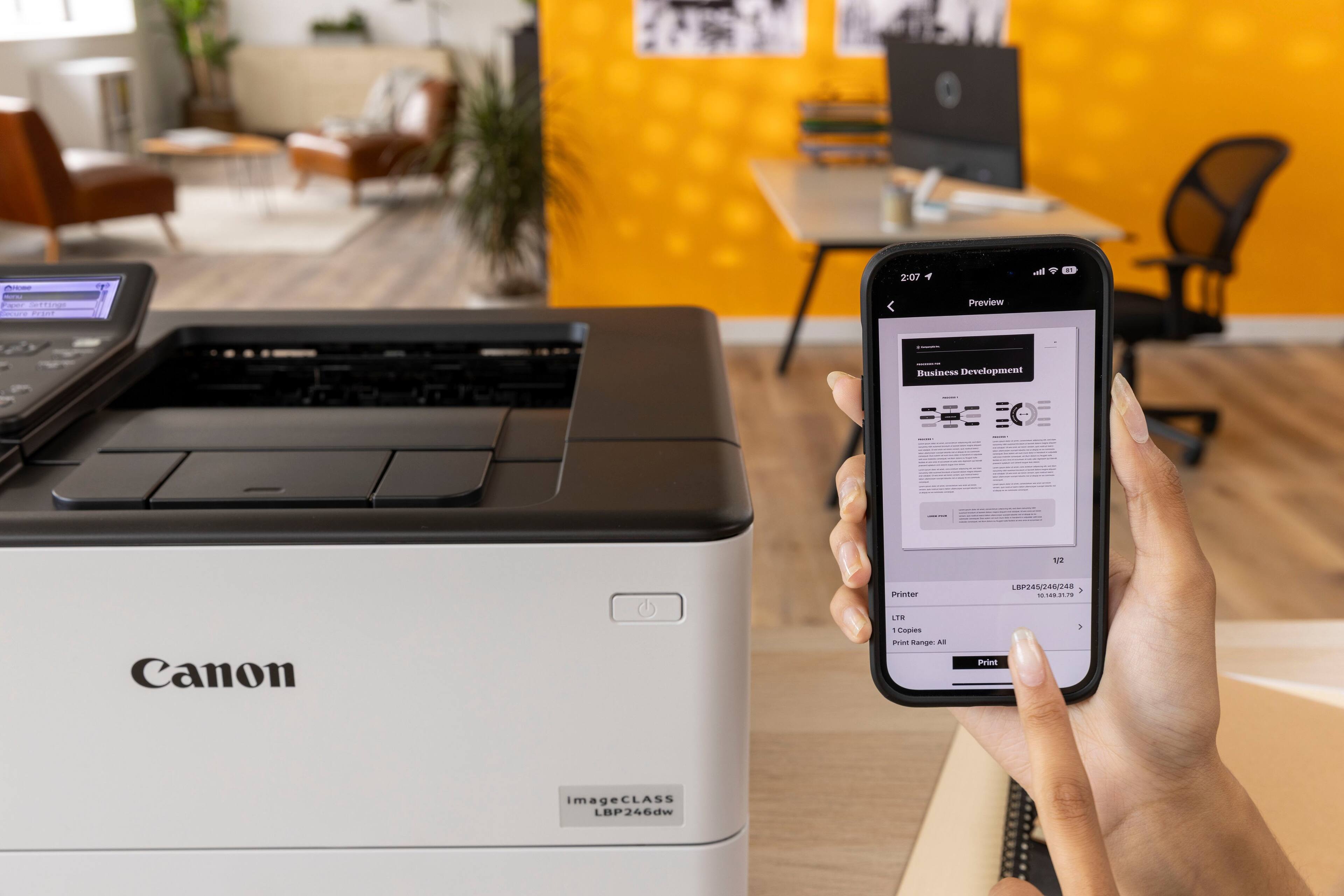 Alt View 26. Canon - imageCLASS LBP246dw Wireless Black-and-White Laser Printer - White.