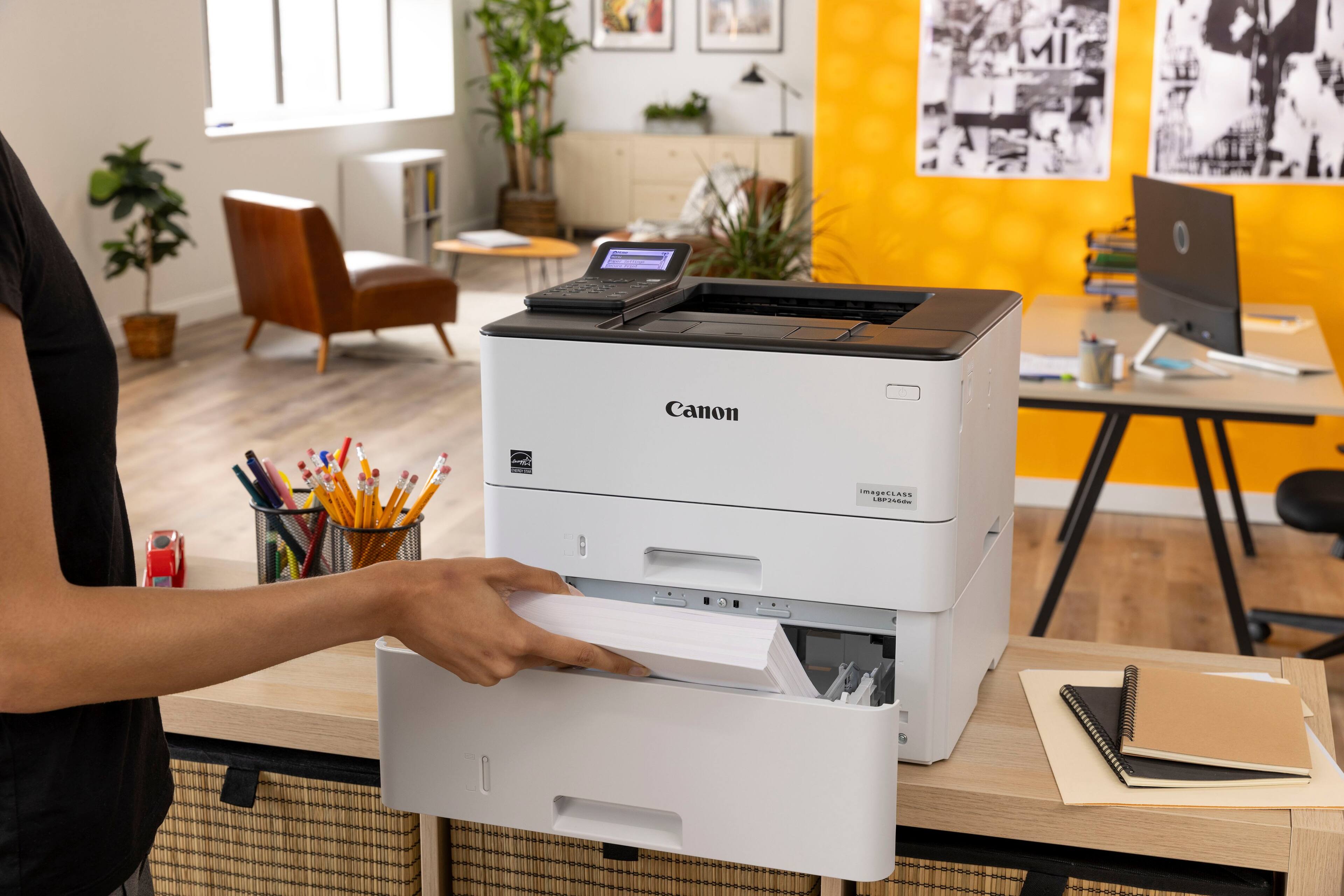 Alt View 37. Canon - imageCLASS LBP246dw Wireless Black-and-White Laser Printer - White.