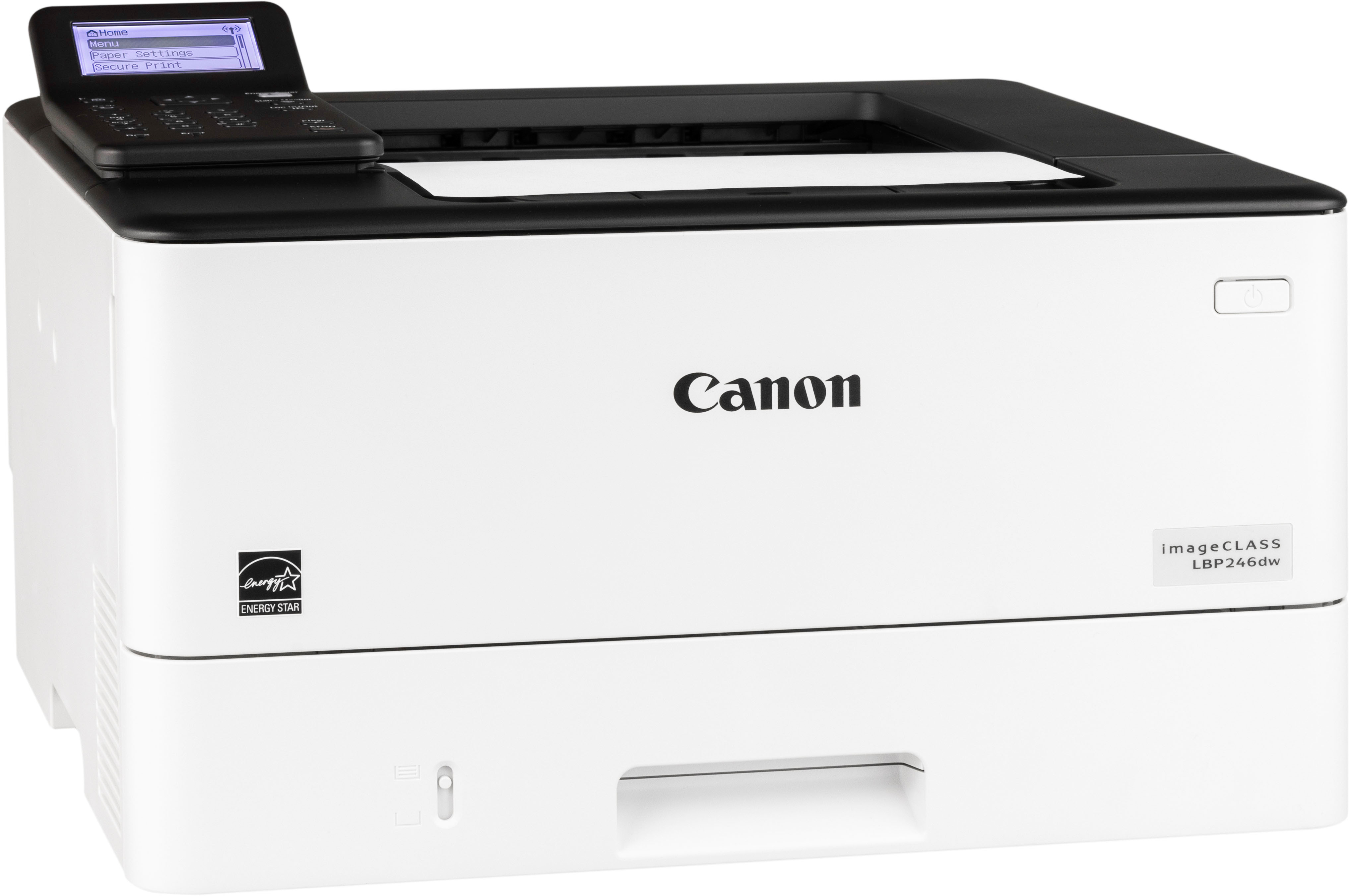 Left View: Canon - imageCLASS LBP246dw Wireless Black-and-White Laser Printer - White