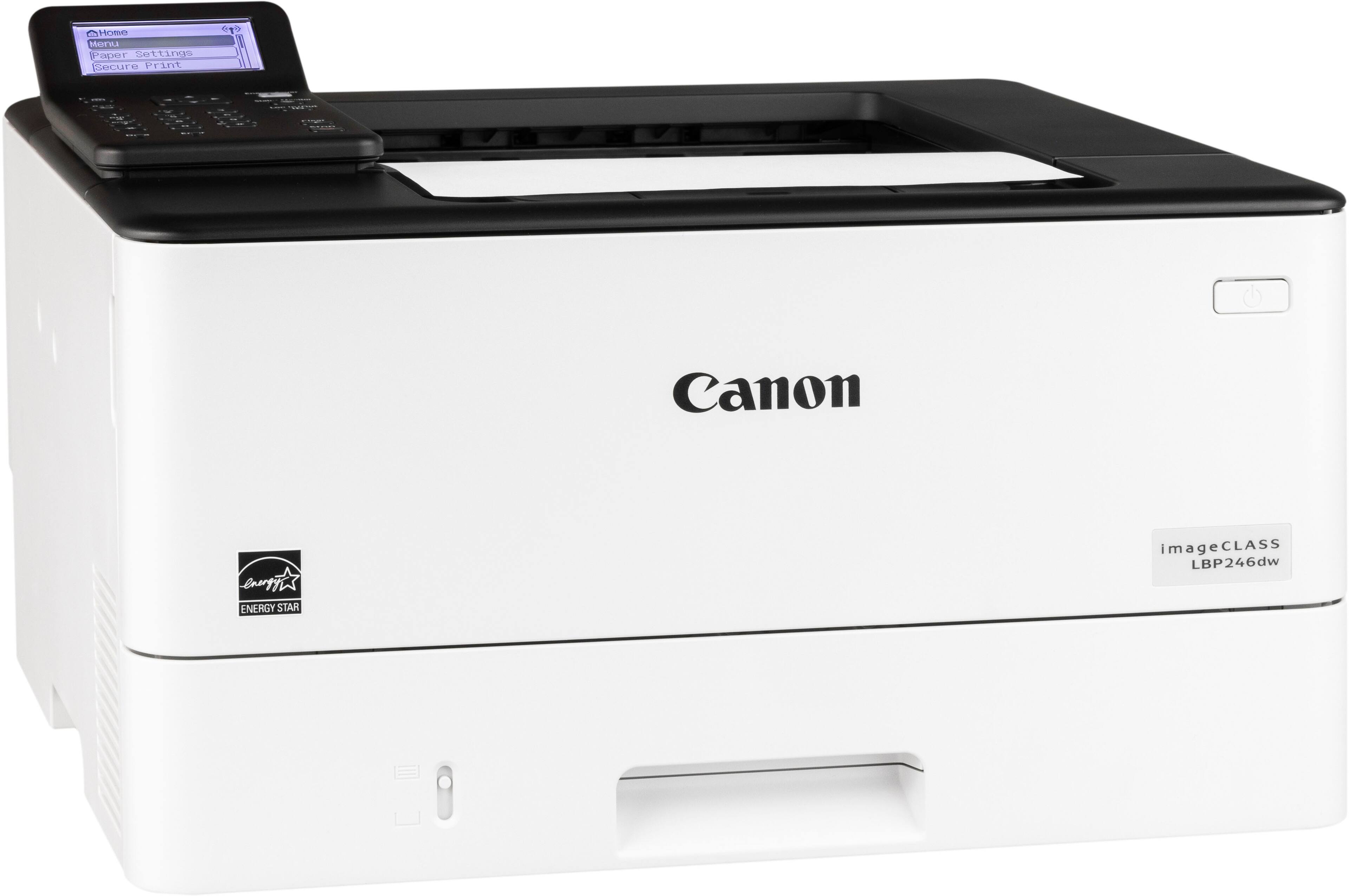 Left. Canon - imageCLASS LBP246dw Wireless Black-and-White Laser Printer - White.