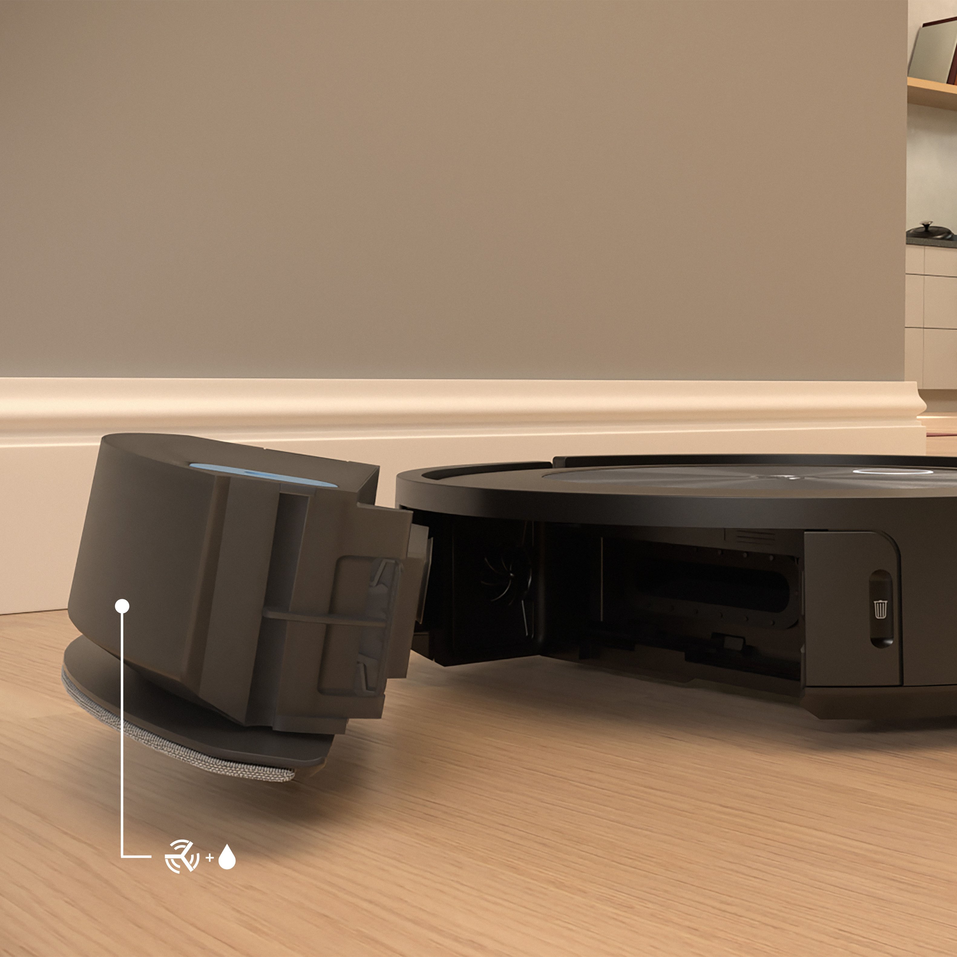 Left View: iRobot Roomba Combo j5 Robot Vacuum & Mop - Graphite