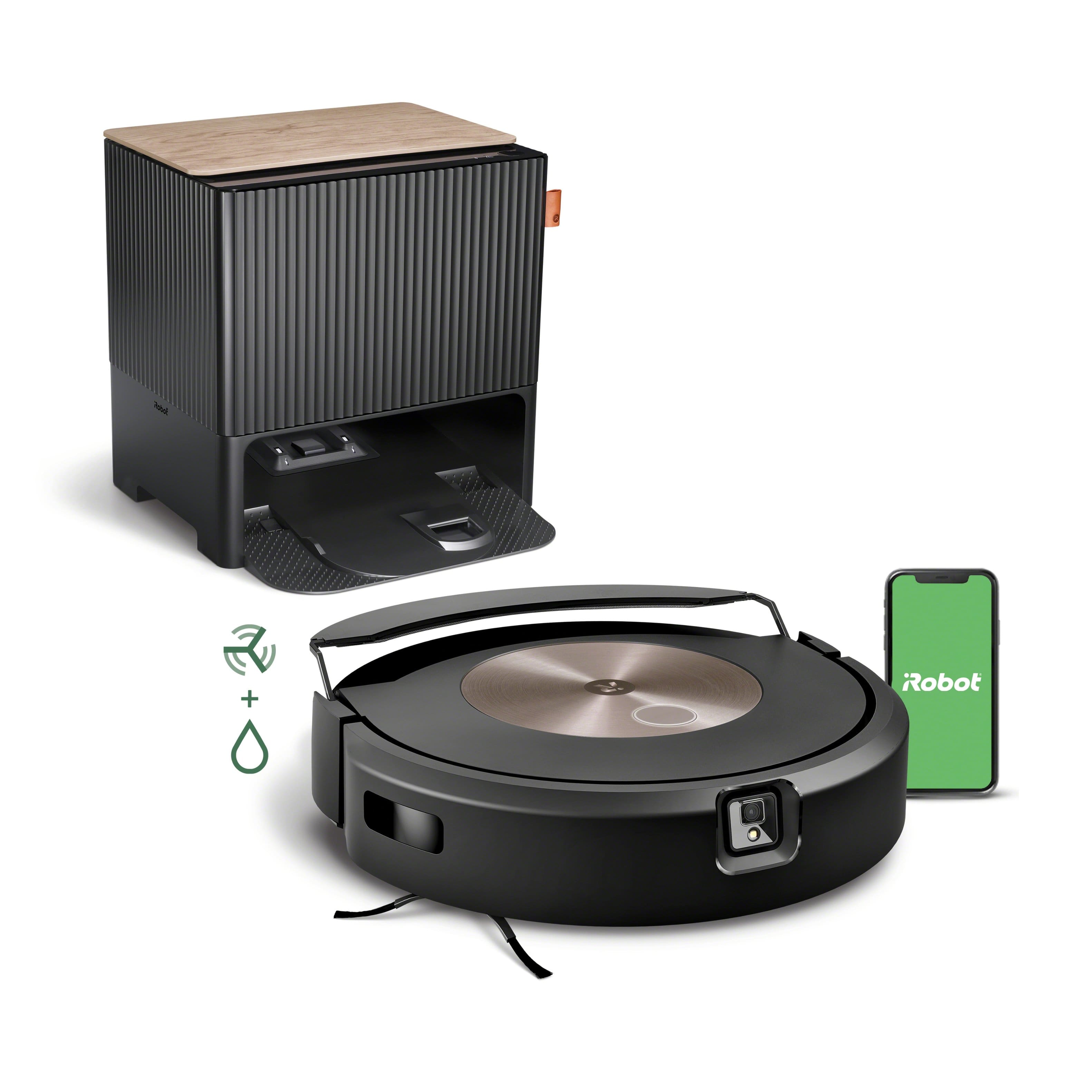 Front. iRobot - iRobot Roomba Combo j9+ Self-Emptying & Auto-Fill Robot Vacuum & Mop - Black.