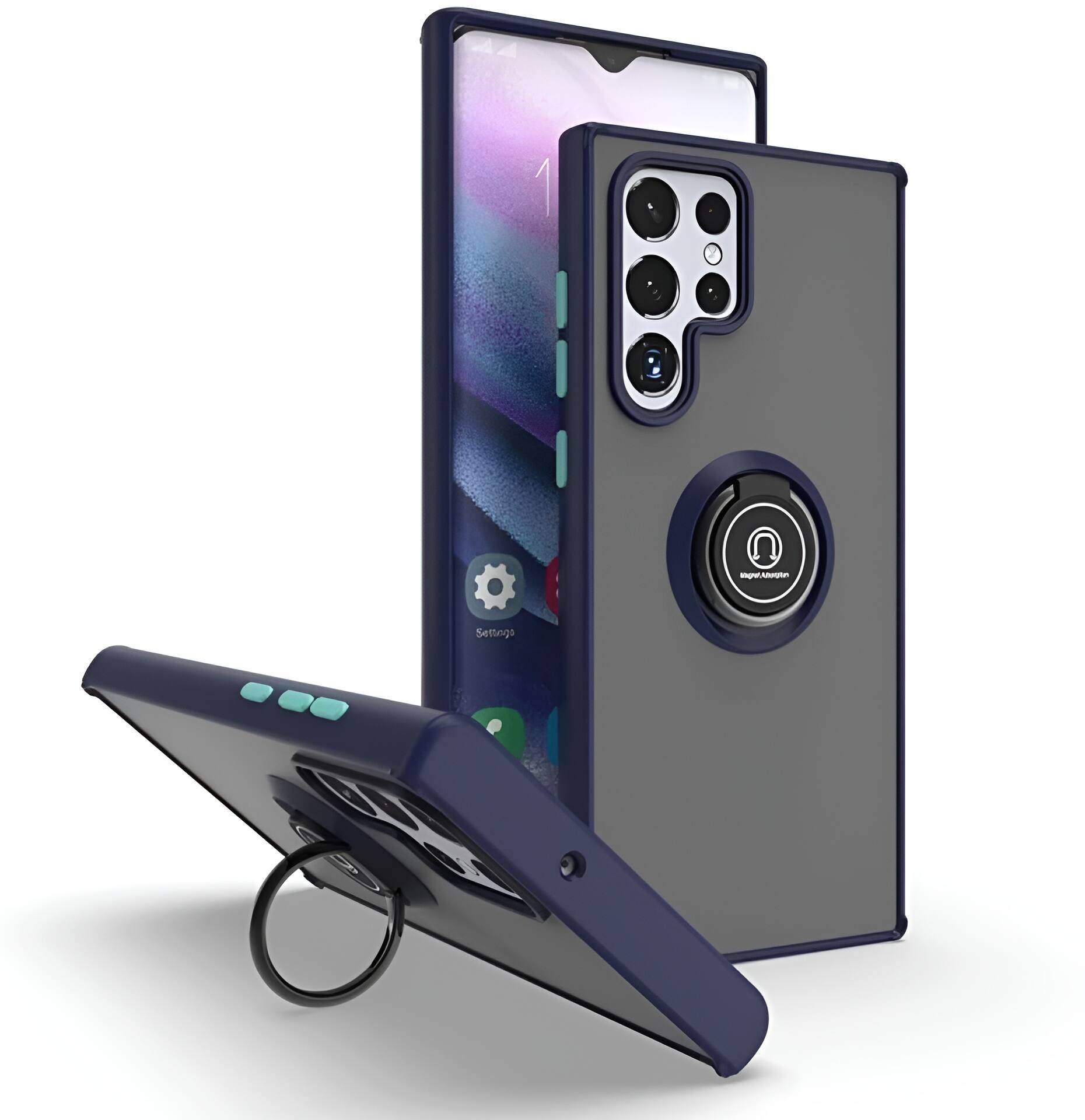 Front. Entronix - Entronix Galaxy S20 Ultra Case - Matte Gripstand with Kickstand Feature - Navy.