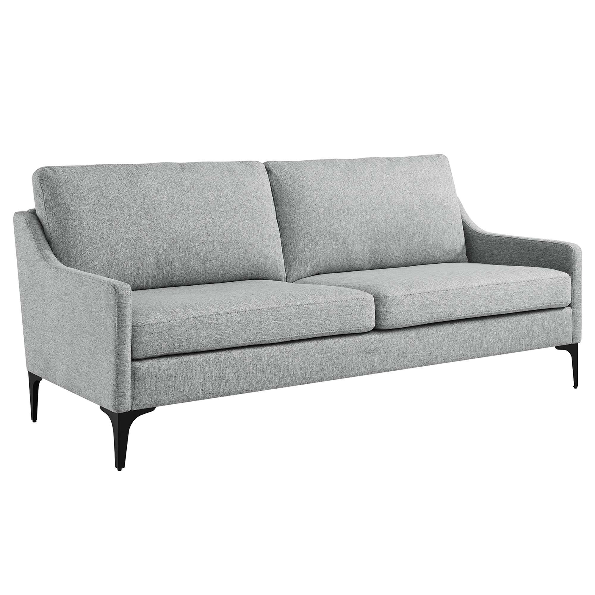 Angle. Modway - Corland Upholstered Fabric Sofa by Modway - Light Gray.