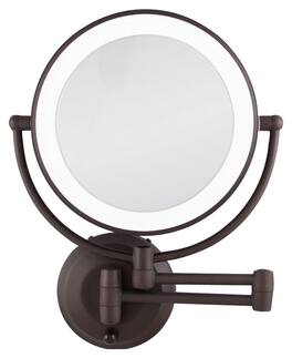 Zadro - Round LED-Lighted Wall Mirror - Bronze