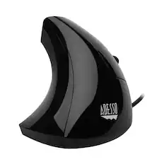 Front. Adesso - iMouse Wired Optical Ergonomic Mouse - Glossy black.