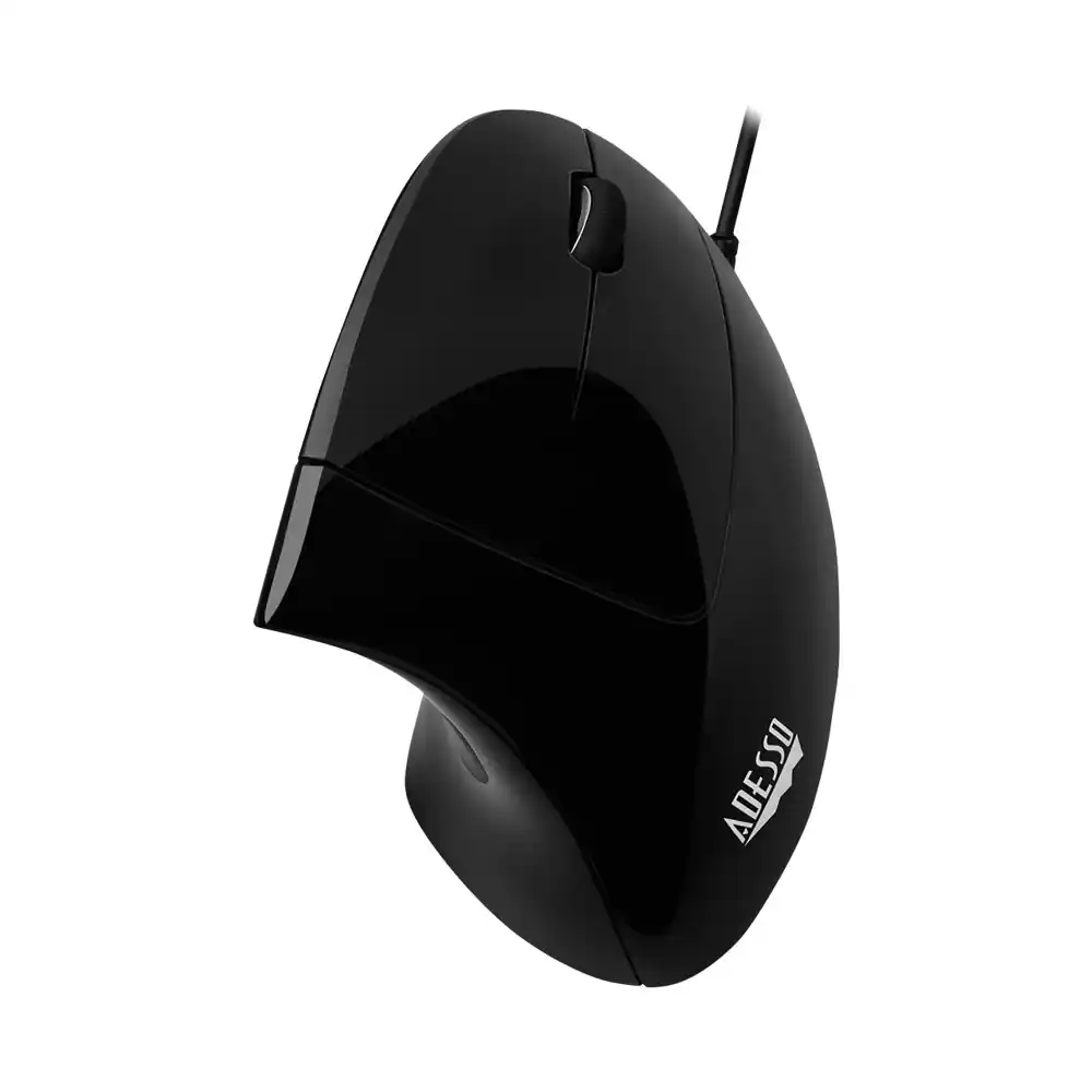 Alt View 16. Adesso - iMouse Wired Optical Ergonomic Mouse - Glossy black.
