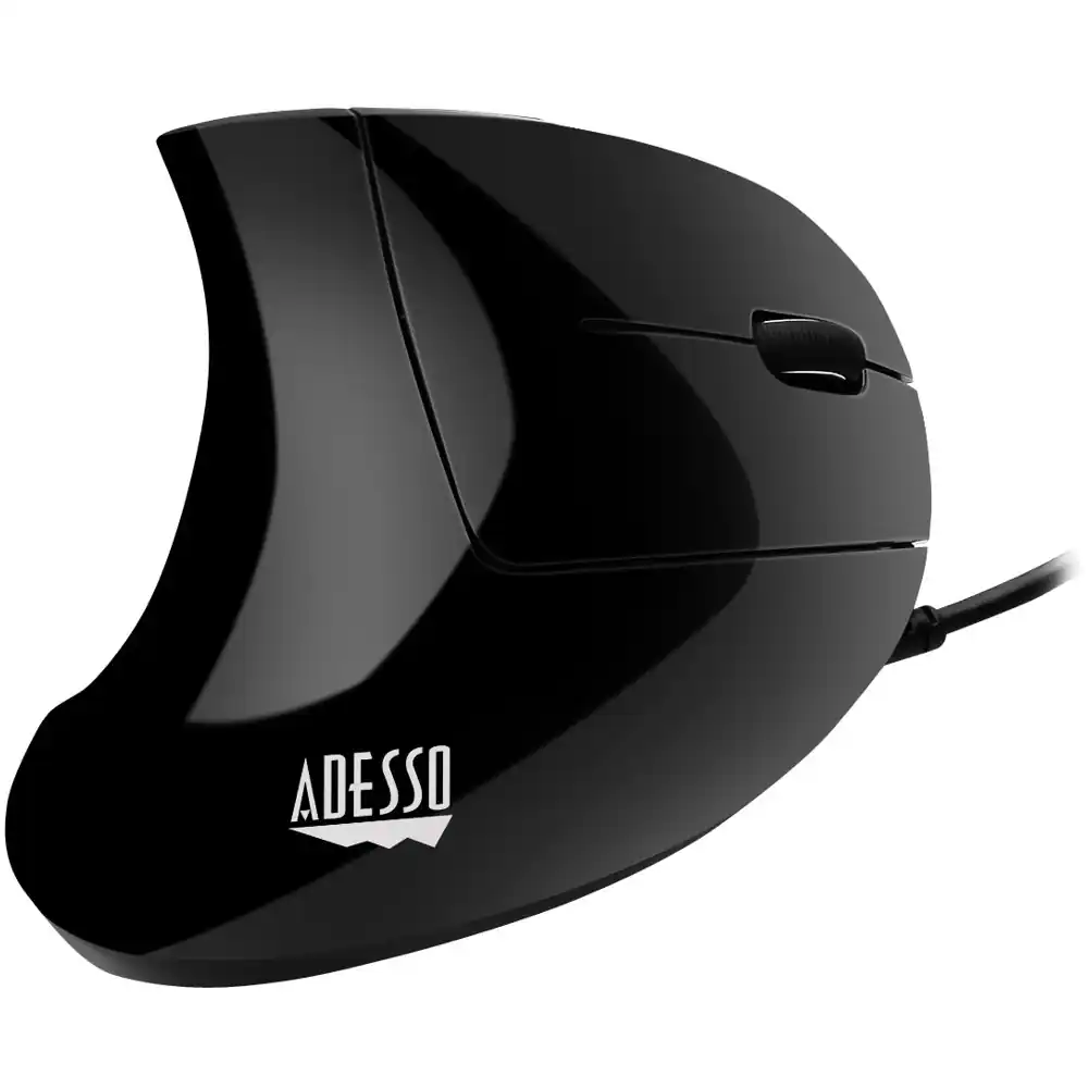 Alt View 19. Adesso - iMouse Wired Optical Ergonomic Mouse - Glossy black.