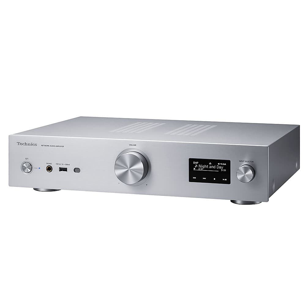 Angle. Technics - Grand Class Network Integrated Audio Amplifier - Silver.