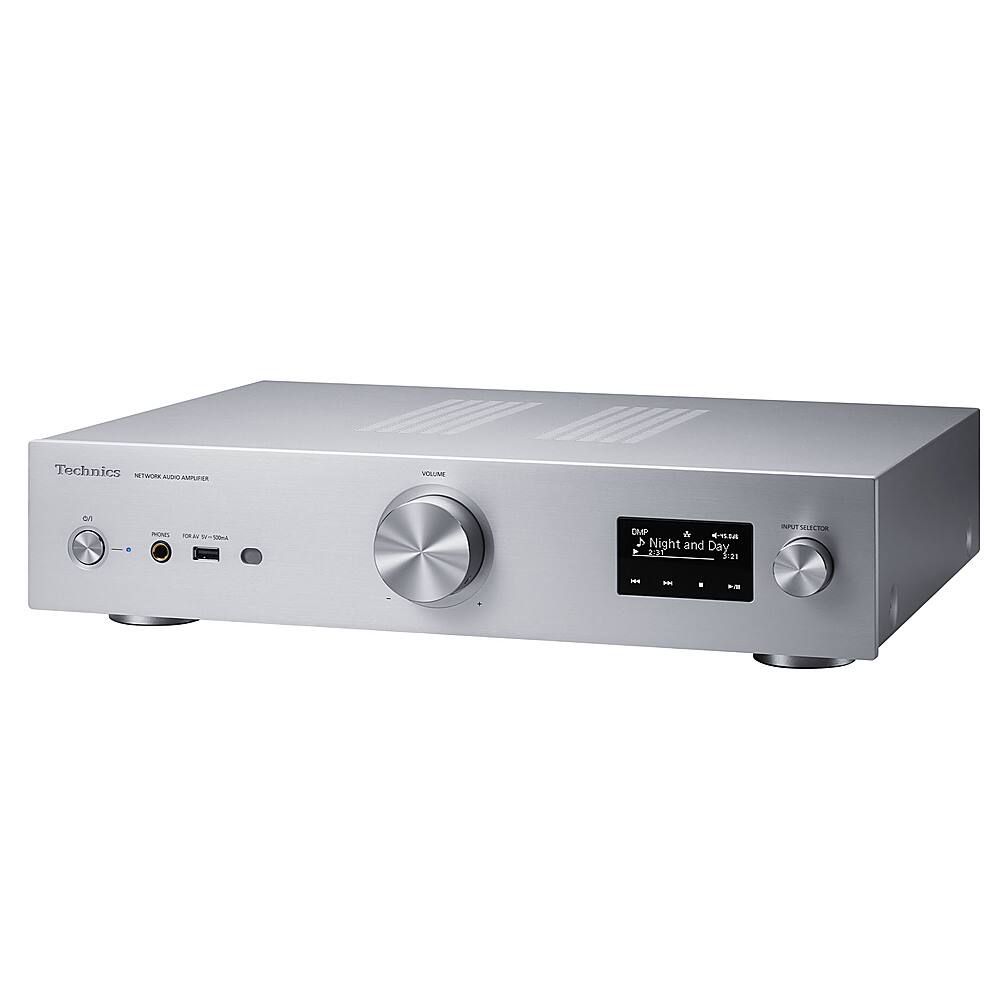 Angle. Technics - Grand Class Network Integrated Audio Amplifier - Silver.