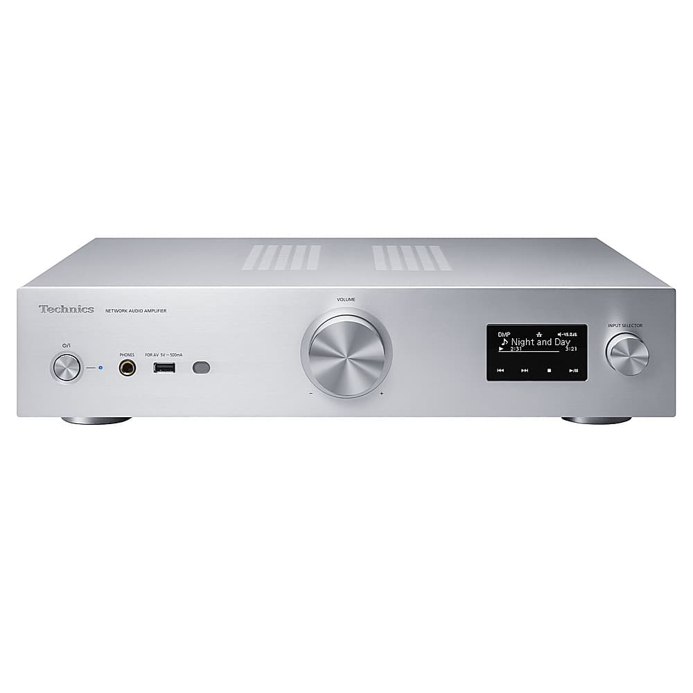 Left. Technics - Grand Class Network Integrated Audio Amplifier - Silver.